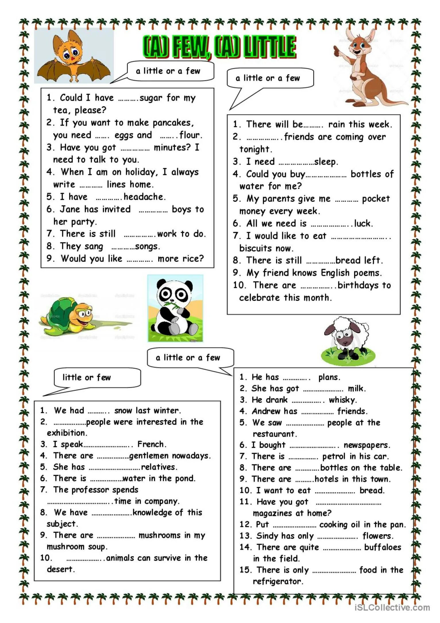 A few a little упражнения. Little few Worksheets упражнения. Some any few little упражнения. Few a few little a little Worksheets. A few a little things