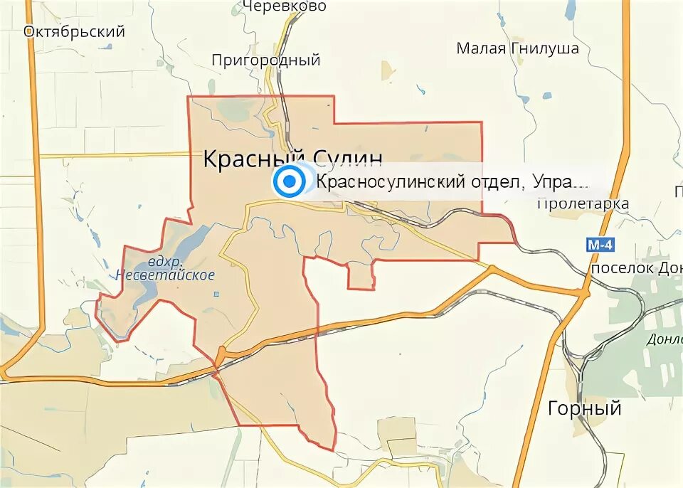 Красный сулин на карте