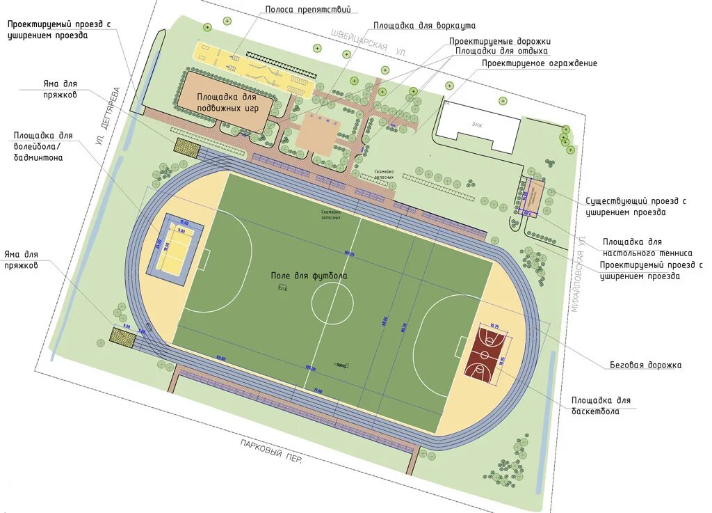 Стандартный стадион. Стадион для пляжного футбола проект. Стадион план. Благоустройство стадиона проект. Планировка территории стадиона.