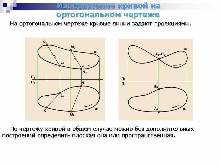 Кривая линия чертеж