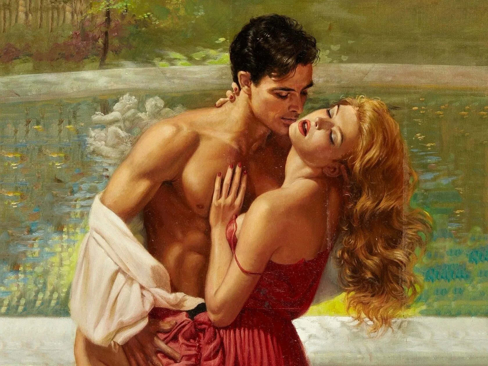 Картина целую. Edward Tadiello художник. Американский художник и иллюстратор ed Tadiello. Мужчина и женщина романтика. Романтика любовь нежность страсть.