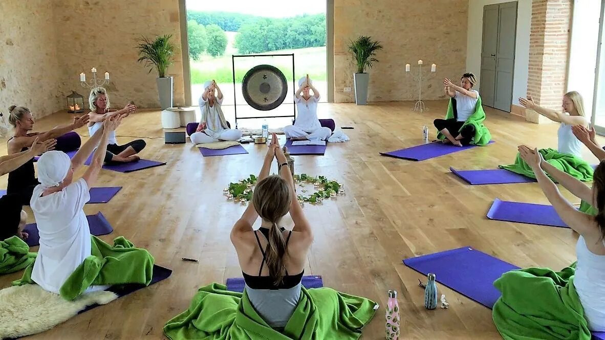 I busy i my yoga class