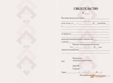 Вкладыш свидетельства