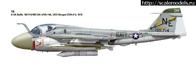 Палубный всепогодный штурмовик Grumman A-6E Intruder в 1:72 от ITALERI (kat.No 0