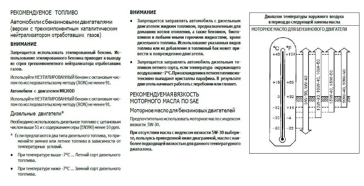 Допуск масла ниссан х трейл