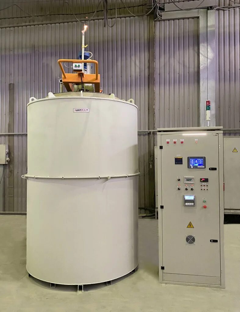 6/12. Шахтная газовая печь для термообработки металла. Вакуумная цементация. Печь для твердой цементации. 12.