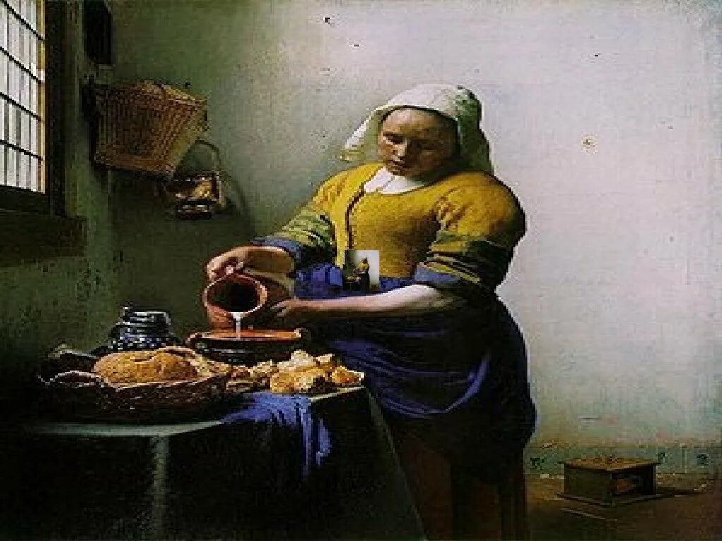 Вермеер кувшин. Вермеер Дельфтский служанка. Йоханнес Вермеер (1632-1675).