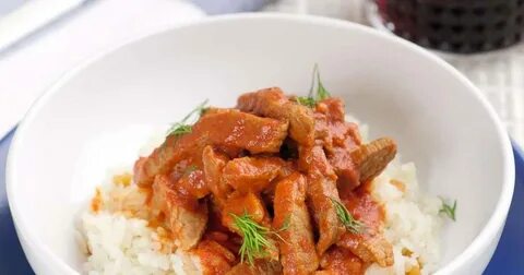 Рис с мясом и солеными огурцами
