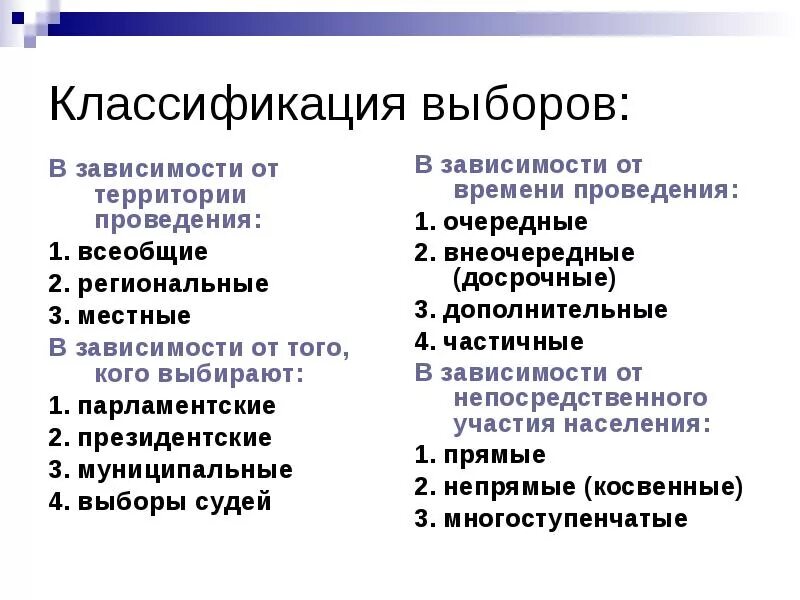 Виды выборов в зависимости от территории проведения:. Классификация выборов таблица. Всеобщие региональные и местные выборы. Классификация выборов в РФ. По какому принципу можно