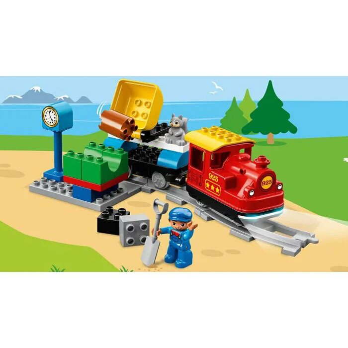 Lego duplo town 10874. Lego duplo 10874 поезд на паровой тяге. Lego duplo 10874 паровоз. Поезд lego duplo 10874. Lego duplo поезд на паровой тяге рельсы.