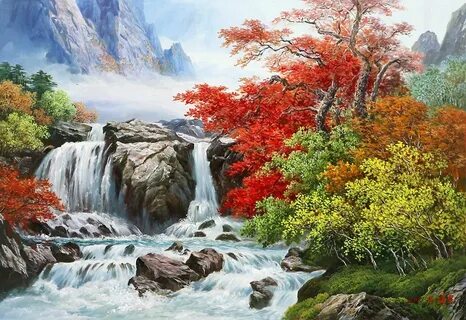 Картины по номерам водопады