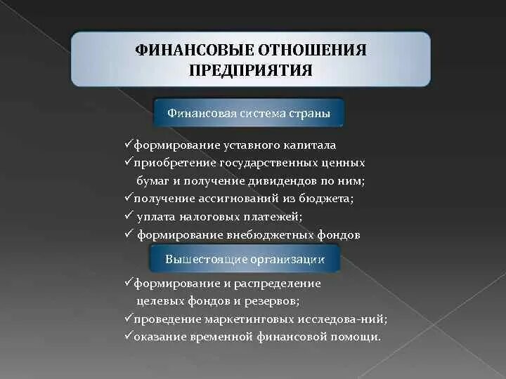 Финансы предприятий денежные отношения предприятия. Финансовые отношения предприятий. Система финансовых отношений предприятия. Форма финансовых взаимоотношений предприятий. Виды организации финансовых отношений.