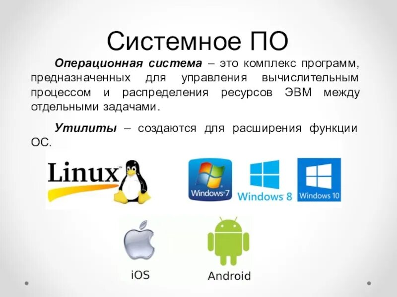 В системе программное обеспечение входят