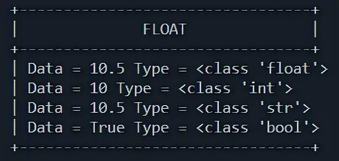 Int float str bool