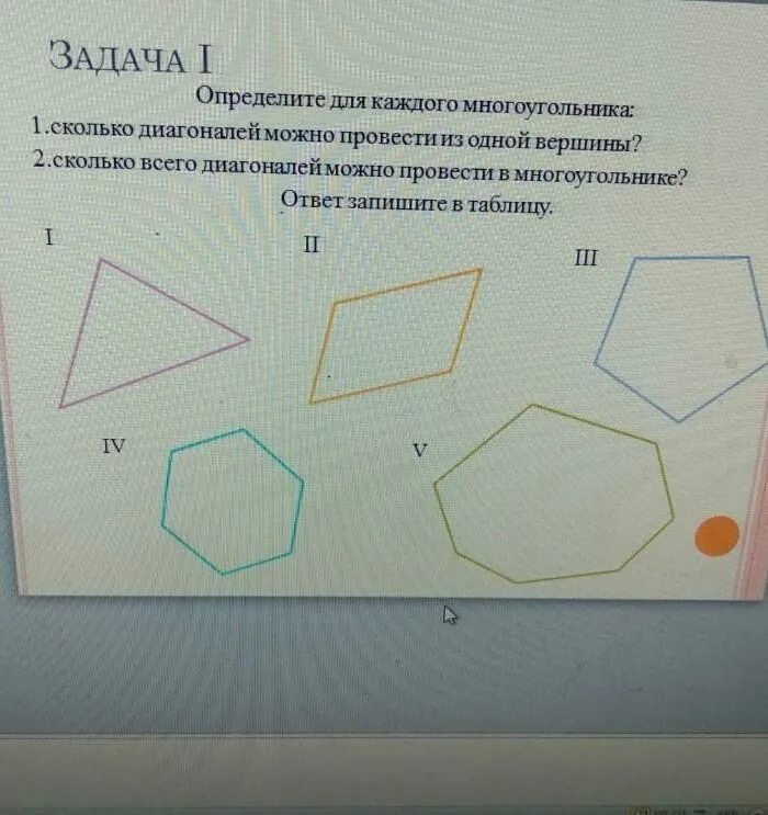 Вырезал из бумаги несколько пятиугольников и семиугольников. Диагональ многоугольника. Произвольный многоугольник. Многоугольники с прямыми углами. Вершины и стороны многоугольника.