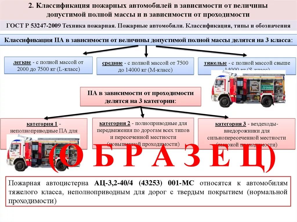 Пожарные автомобили делятся