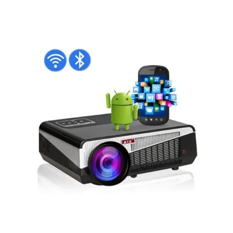 Проектор android. Led projector led 86 wifi. проектор с андроид d08. everycom led86+ plus. led projector 86 plus wi-fi.