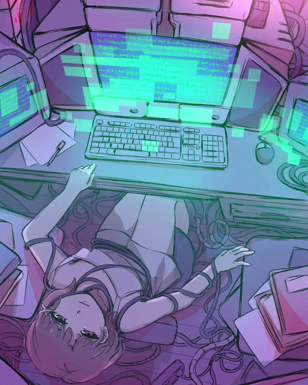 Coding girl. Coder girl.