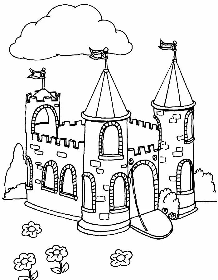Castle Coloring Pages Printable Coloring pages, Castle coloring page, Dragon col