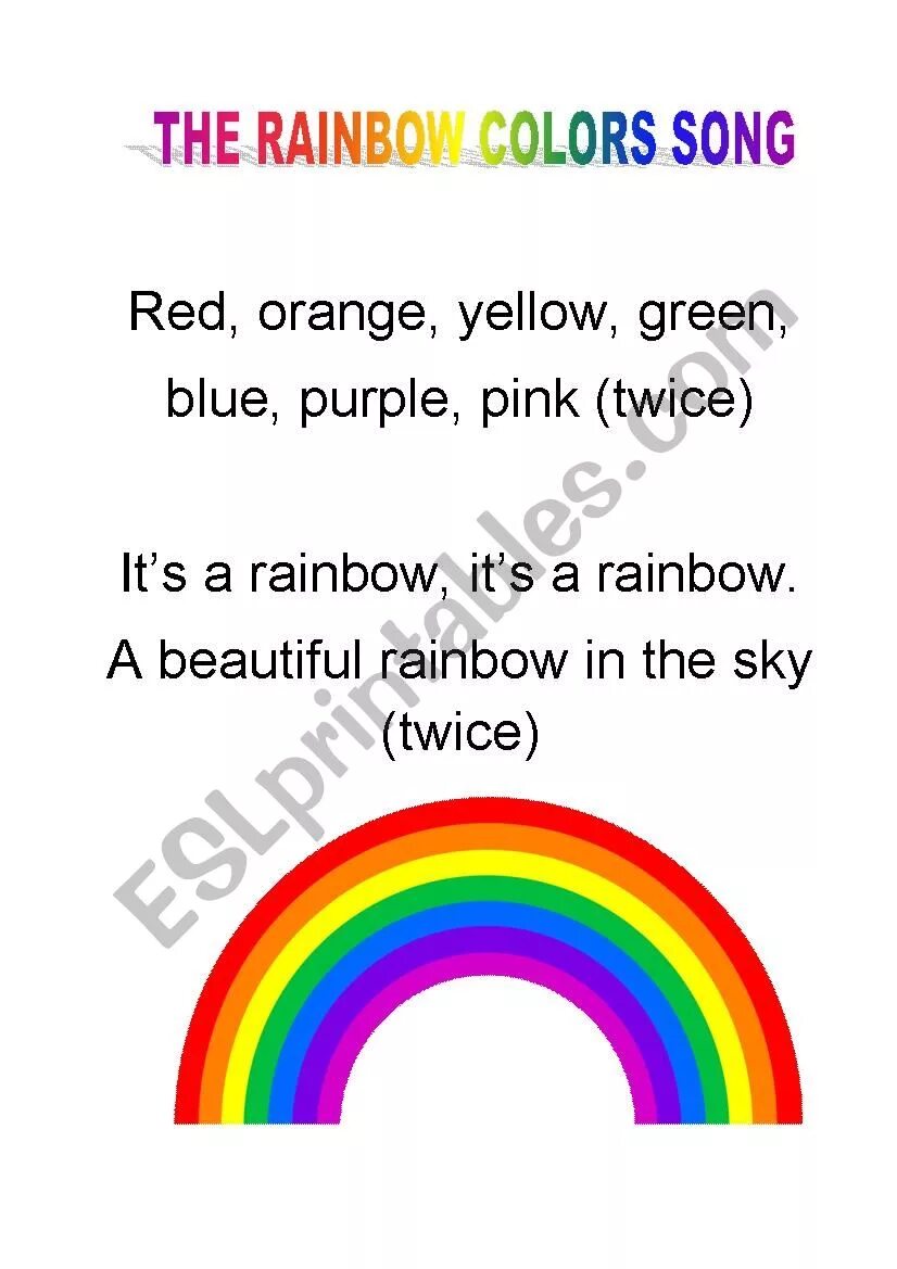 Rainbow Colors Song. Слово Радуга на английском. The Rainbow Colors Song текст. Colors of the Rainbow песня