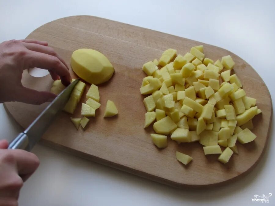 Картошка мелкими кубиками