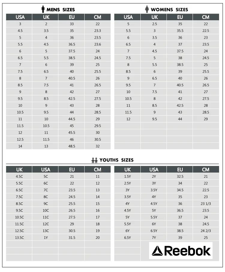 Рибок размеры мужские. Nike Size Chart Shoes. Reebok Size Chart Kids. Размерная сетка GS Jordan. Air Jordan Размерная сетка.