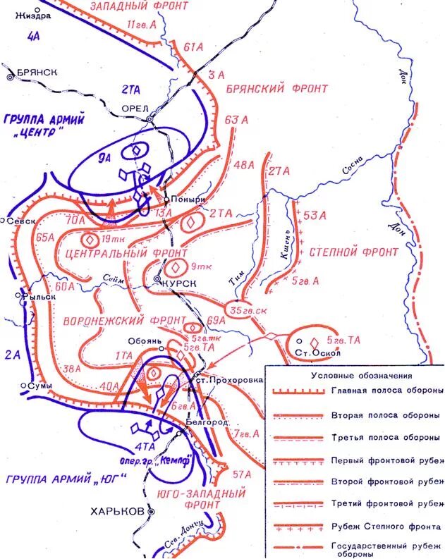 Центральный фронт великой отечественной войны. Курская битва битва карта. Карта обороны Курской дуги. Курская битва 1943 карта. Схема сражения Курской битвы.