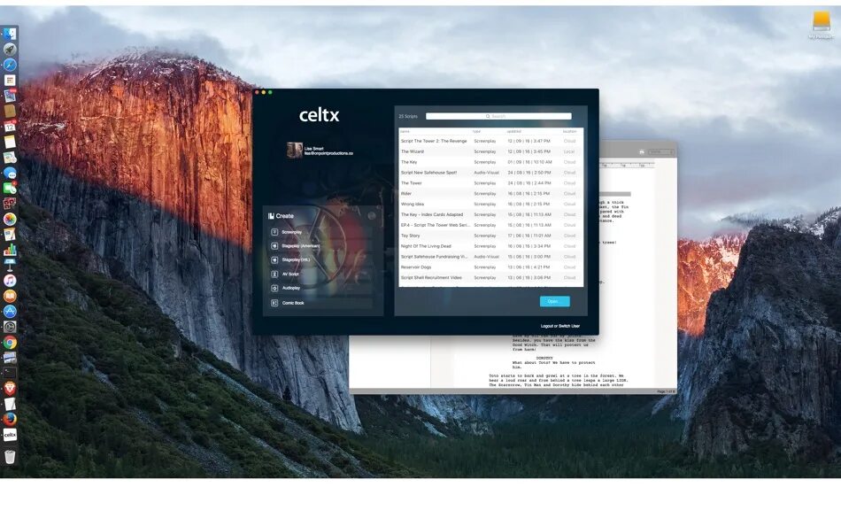 Pc script. Celtx. Celtx Интерфейс.