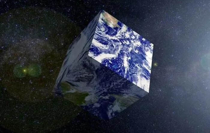 Почему земля квадратная. Квадратная земля. планета в форме куба. треугольная земля. квадратная планета.