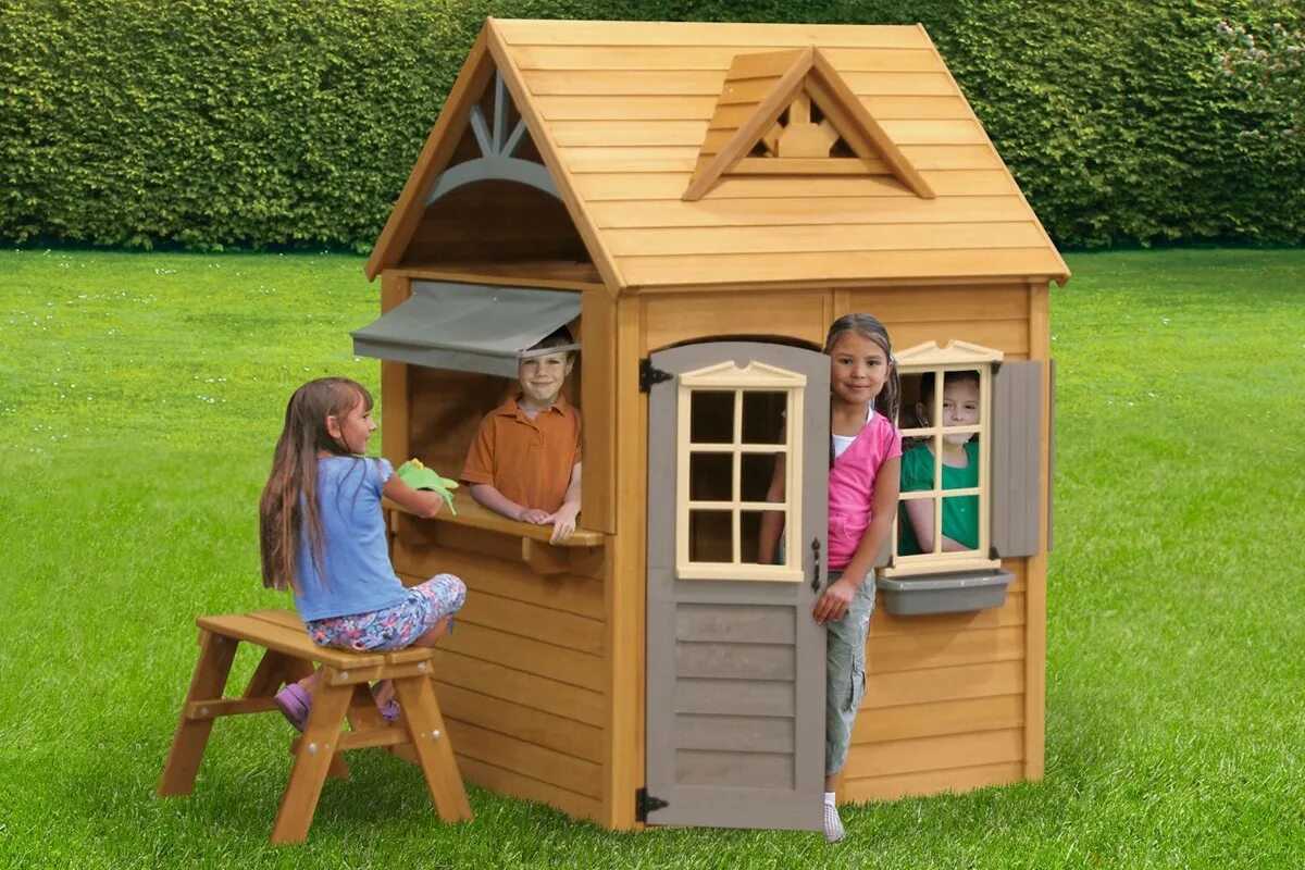 Создать на дому маленькую. Детский игровой домик Каталина. Детские домики. Домик для детей на даче. Детские деревянные домики.