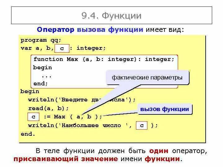 Вложенные вызовы функций