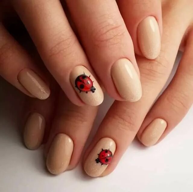 Pin on nails Ladybug nails, Nude nail designs, Manicure