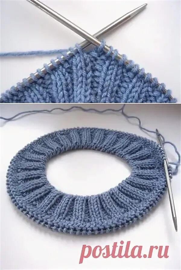 Имитация кеттлевки горловины. Кеттлевка горловины двойной резинкой. Кеттлевка петель. Ложная кетлевка горловины по кругу спицы. Имитация кеттлевки горловины спицами.