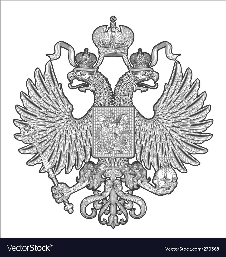 Изображение двуглавого орла на гербе россии
