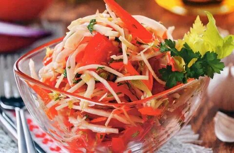 Салат капуста красный перец морковь