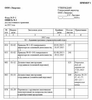 Реестр описей
