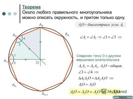 Окружность описанная около правильного многоугольника 9 класс