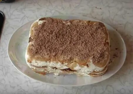Торт из печенья без выпечки с желатином