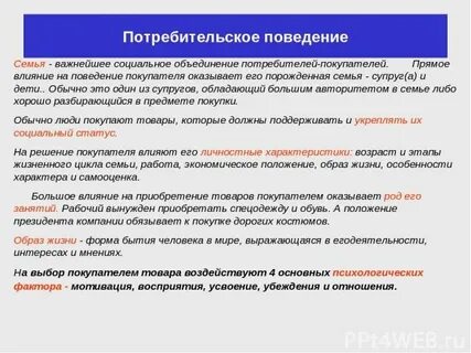 Потребительское поведение человека