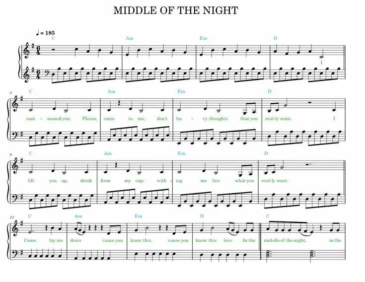 Middle of the Night Ноты. Middle of the Night Elley Duhé Ноты для фортепиано. Ноты Middle of the Night Elley. Middle of the Night Ноты для фортепиано.