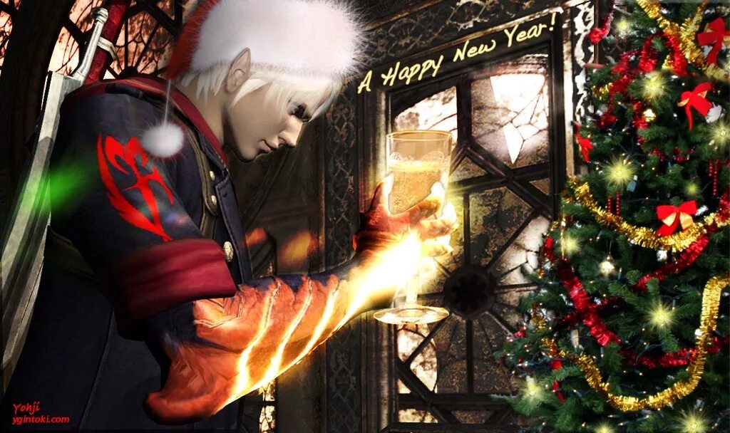 Новый дмс. Devil May Cry новый год. Новогодний Данте DMC. Devil May Cry Dante Christmas. DMC новый год.