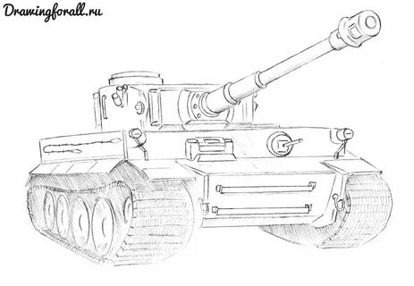 Как нарисовать танк тигр 2 поэтапно