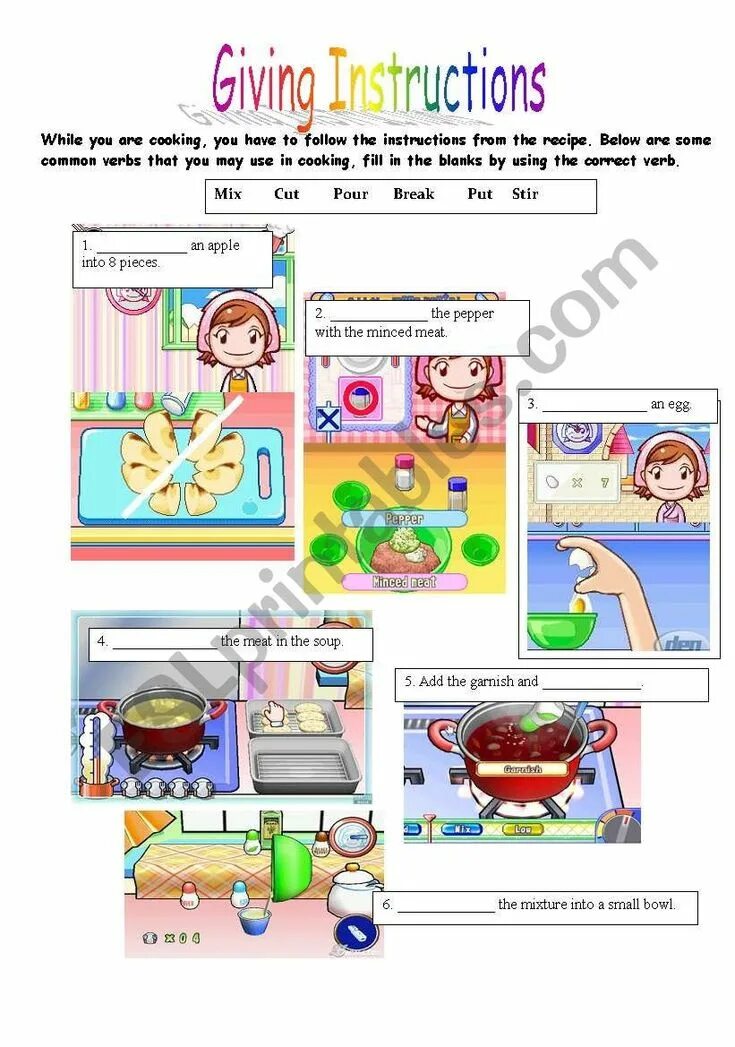 He is giving instructions. Giving instructions worksheets. give instructions imperatives worksheets. giving instructions. writing a recipe worksheet.