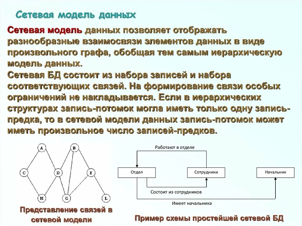 Модель отношений в организации. Логическая организация данных. Лекция базы данных. Сетевая модель данных. Простая сетевая модель.