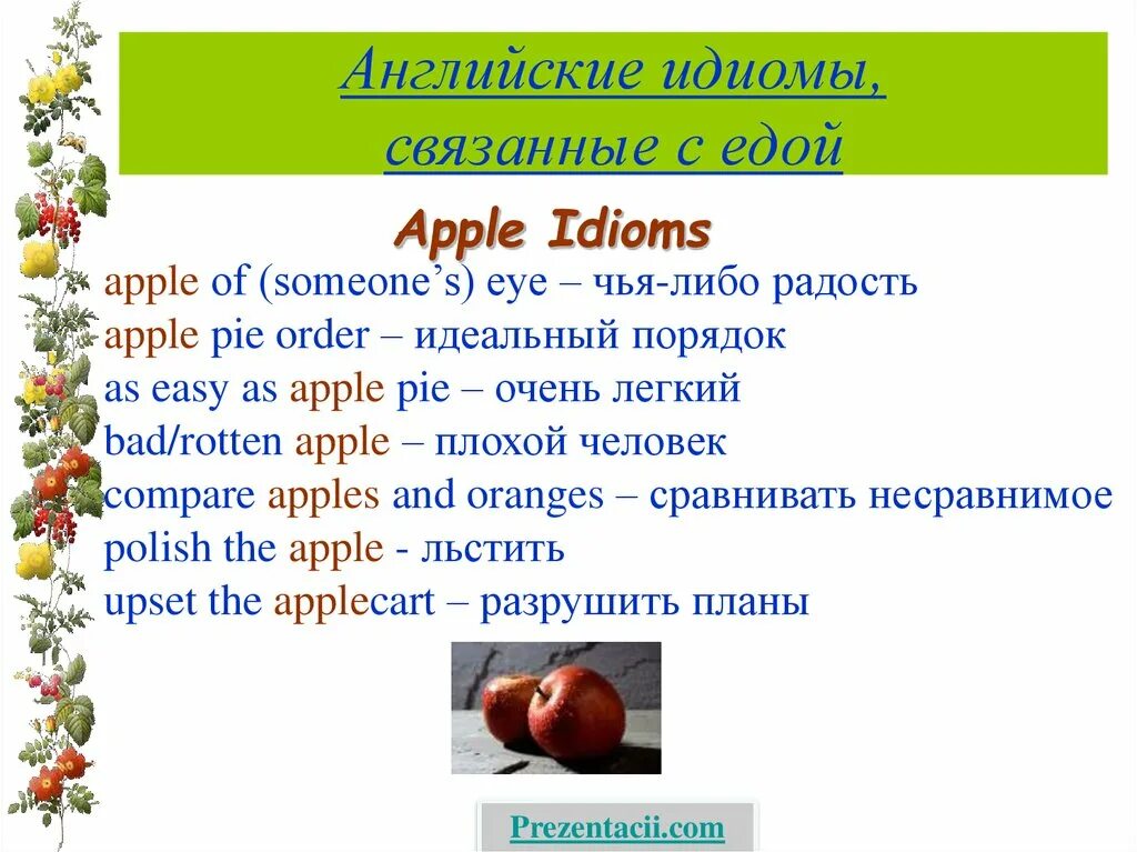 Apple идиома. Идиомы в английском языке связанные с едой. Поговорки о еде на английском. Идиомы и поговорки о еде. Идиомы на английском.