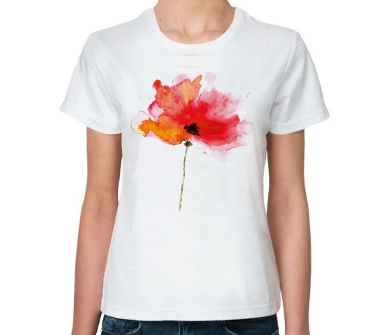 Футболка с маками. Рисунок на футболку женскую. Цветы принт на футболку. Белая футболка с цветами женская.