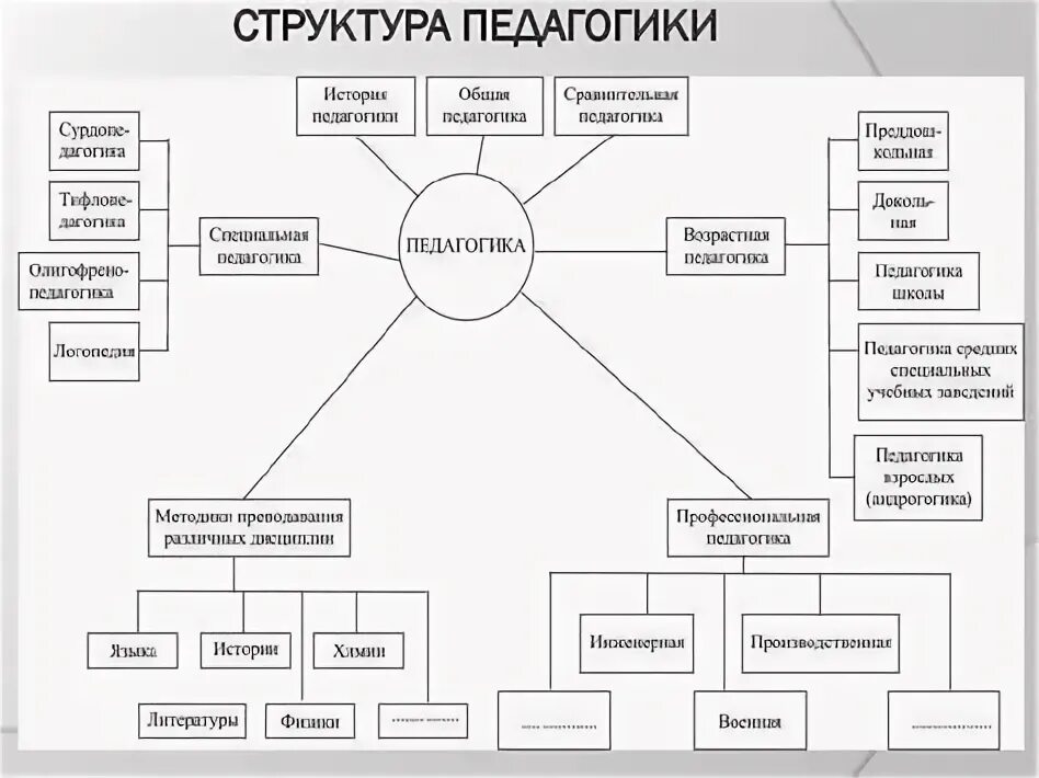 Структура педагогики схема