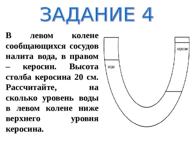 В правом колене сообщающихся. В левом колене сообщающихся сосудов. в правом колене сообщающихся сосудов налит керосин. сообщающиеся сосуды керосин и вода. в правом колене сообщающихся сосудов.