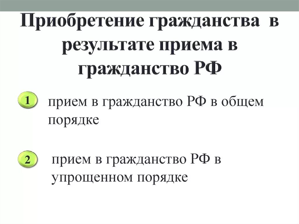 В результате приема в гражданство. Приобретение гражданства в результате приема в гражданство. Основания приобретения гражданства в упрощенном порядке. Общий порядок приобретения гражданства РФ.