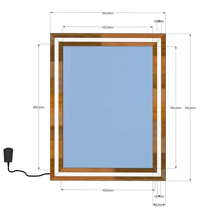Размер настенных зеркал. Зеркало гримерное с подсветкой чертеж. Зеркало с деревянной рамой с подсветкой. Зеркало с подсветкой чертеж. Толщина зеркала с подсветкой.